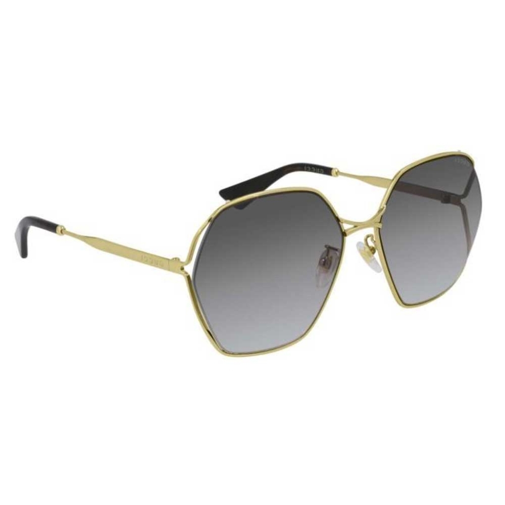 NEW GUCCI WOMEN'S SUNGLASSES GG0818SA 001 GUCCI GOLD FRAME EYEWEAR - Picture 4 of 10